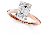 Rose gold Emerald Cut Diamond Solitaire Engagement Ring with Classic Band and Four-Prong Setting_14