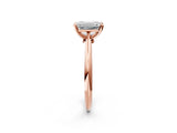 Rose gold Emerald Cut Diamond Solitaire Engagement Ring with Classic Band and Four-Prong Setting_39