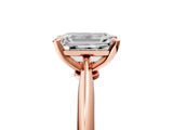 Rose gold Emerald Cut Diamond Solitaire Engagement Ring with Classic Band and Four-Prong Setting_42