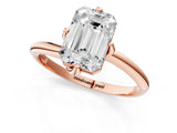 Rose gold Emerald Cut Diamond Solitaire Engagement Ring with Four-Prong Setting and Classic Band_21