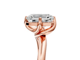 Rose gold Emerald Cut Diamond Solitaire Engagement Ring with Four-Prong Setting and Classic Band_25