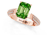 Rose gold Emerald Cut Diamond Solitaire Engagement Ring with Pavé Band and Four-Prong Setting_1