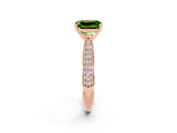 Rose gold Emerald Cut Diamond Solitaire Engagement Ring with Pavé Band and Four-Prong Setting_2