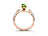 Rose gold Emerald Cut Diamond Solitaire Engagement Ring with Pavé Band and Four-Prong Setting_3
