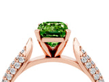 Rose gold Emerald Cut Diamond Solitaire Engagement Ring with Pavé Band and Four-Prong Setting_4