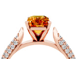 Rose gold Emerald Cut Diamond Solitaire Engagement Ring with Pavé Band and Four-Prong Setting_4