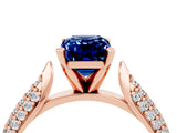 Rose gold Emerald Cut Diamond Solitaire Engagement Ring with Pavé Band and Four-Prong Setting_4