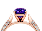 Rose gold Emerald Cut Diamond Solitaire Engagement Ring with Pavé Band and Four-Prong Setting_4