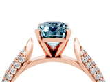 Rose gold Emerald Cut Diamond Solitaire Engagement Ring with Pavé Band and Four-Prong Setting_4
