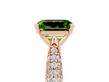 Rose gold Emerald Cut Diamond Solitaire Engagement Ring with Pavé Band and Four-Prong Setting_5