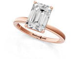 Rose gold Emerald Cut Diamond Solitaire Ring with Classic Band and Four-Prong Setting_4