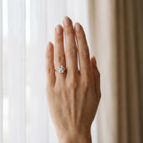 Rose gold Emerald Cut Diamond Solitaire Ring with Filigree Band and Four-Prong Setting_13
