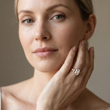 Rose gold Emerald Cut Diamond Solitaire Ring with Filigree Band and Four-Prong Setting_14