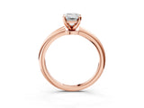 Rose gold Emerald Cut Diamond Solitaire Ring with Six-Prong Setting and Classic Band_327