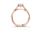 Rose gold Emerald Cut Diamond Solitaire Twist Band Prong Setting Ring_58
