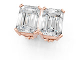 Rose gold Emerald Cut Diamond Stud Earrings_473