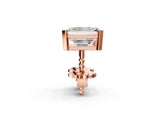 Rose gold Emerald Cut Diamond Stud Earrings_474