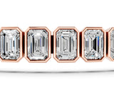 Rose gold Emerald Cut Diamond Tennis Bracelet with Bezel Setting_9