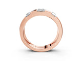 Rose gold Emerald Cut Diamond Three-Stone Mens Ring with Baguette Side Stones_3