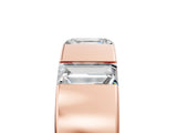 Rose gold Emerald Cut Diamond Three-Stone Mens Ring with Baguette Side Stones_5