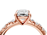 Rose gold Emerald Cut Diamond Vine Band with Four-Prong Setting_81