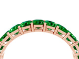 Rose gold Emerald Cut Emerald Eternity Band with Shared Prong Setting_10