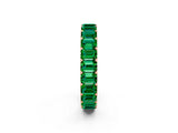 Rose gold Emerald Cut Emerald Eternity Band with Shared Prong Setting_8