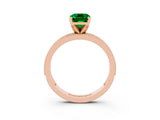 Rose gold Emerald Cut Emerald Milgrain Pavé Engagement Ring with Four-Prong Setting_15