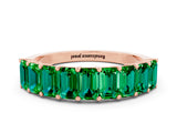 Rose gold Emerald Cut Emerald Prong-Set Eternity Band_6