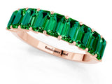 Rose gold Emerald Cut Emerald Prong-Set Eternity Band_7