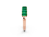 Rose gold Emerald Cut Emerald Prong-Set Eternity Band_8