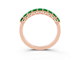Rose gold Emerald Cut Emerald Prong-Set Eternity Band_9
