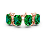 Rose gold Emerald Cut Emerald Prong-Set Half Eternity Band_18