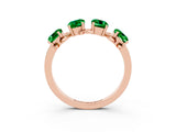 Rose gold Emerald Cut Emerald Prong-Set Half Eternity Band_21