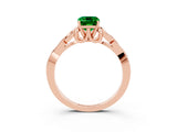 Rose gold Emerald Cut Emerald Solitaire Celtic Knot Ring with Four-Prong Setting_15