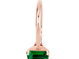 Rose gold Emerald Cut Emerald Solitaire Engagement Ring with Classic Band and Four-Prong Setting_24
