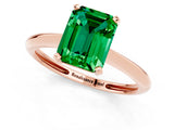 Rose gold Emerald Cut Emerald Solitaire Engagement Ring with Classic Band and Four-Prong Setting_25