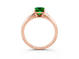 Rose gold Emerald Cut Emerald Solitaire Engagement Ring with Classic Band and Four-Prong Setting_27