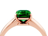 Rose gold Emerald Cut Emerald Solitaire Engagement Ring with Classic Band and Four-Prong Setting_28