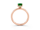 Rose gold Emerald Cut Emerald Solitaire Ring with Thin Band and Four-Prong Setting_15