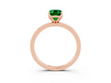Rose gold Emerald Cut Emerald Solitaire Ring with Thin Band and Prong Setting_27