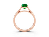 Rose gold Emerald Cut Emerald Solitaire Twist Band Prong Setting Ring_15