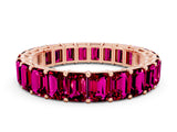 Rose gold Emerald Cut Garnet Eternity Band with Shared Prong Setting_6