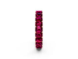 Rose gold Emerald Cut Garnet Eternity Band with Shared Prong Setting_8