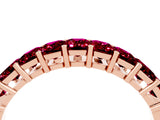 Rose gold Emerald Cut Garnet Prong-Set Eternity Band_10