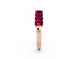Rose gold Emerald Cut Garnet Prong-Set Eternity Band_8