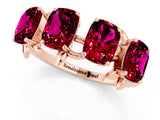 Rose gold Emerald Cut Garnet Prong-Set Half Eternity Band_19