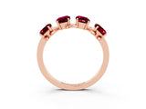 Rose gold Emerald Cut Garnet Prong-Set Half Eternity Band_21