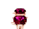 Rose gold Emerald Cut Garnet Prong-Set Half Eternity Band_23