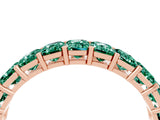Rose gold Emerald Cut Green Sapphire Eternity Band with Shared Prong Setting_10